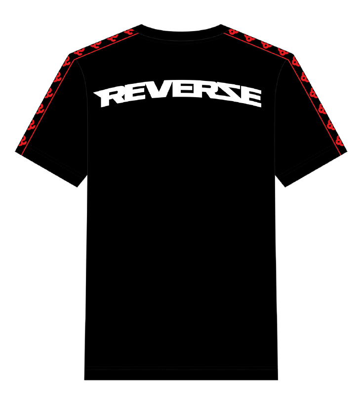 Contrast Taped T-shirt - Black & Red