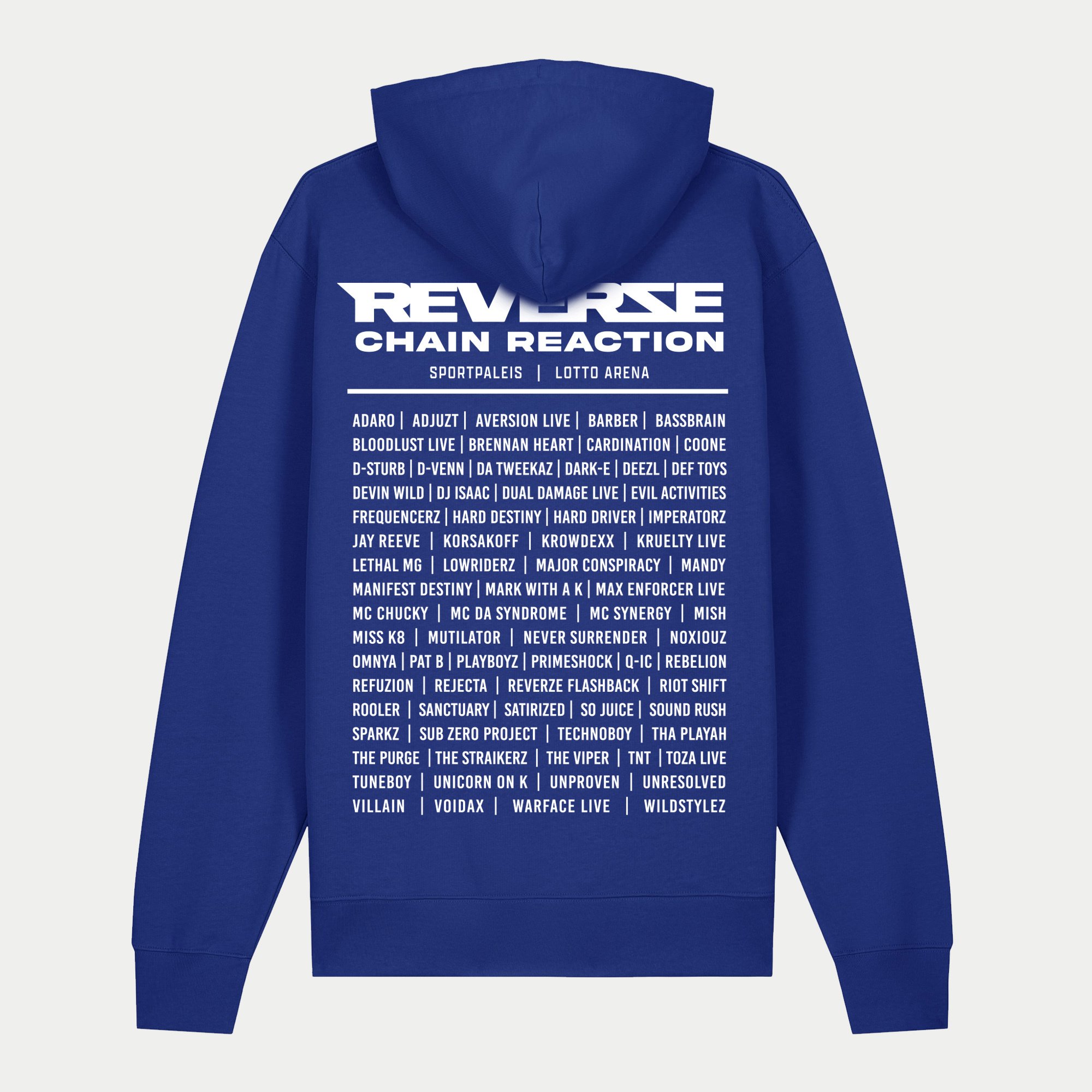 Reverze - Chain Reaction Line up Hoodie Blue