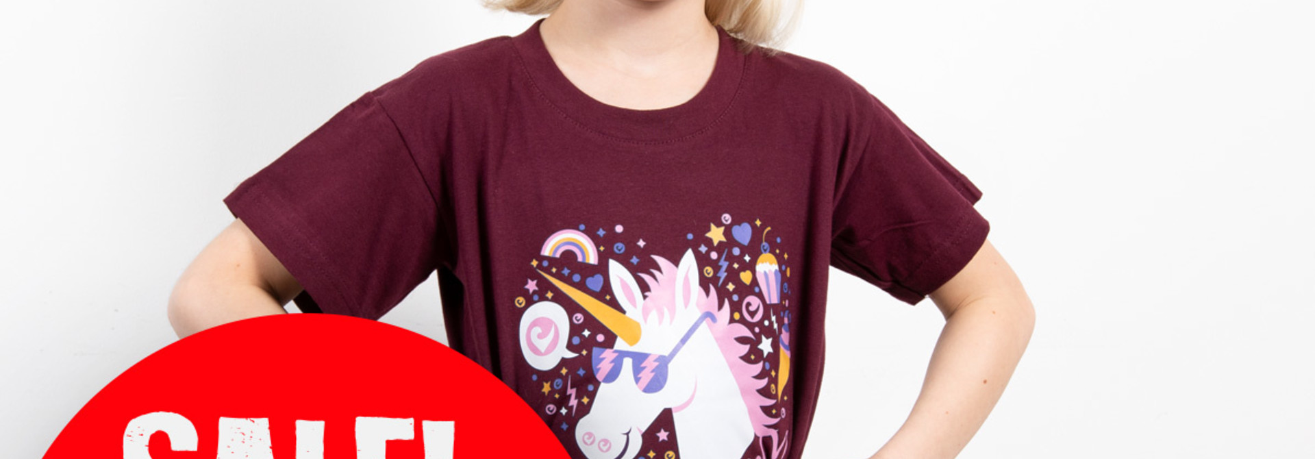 Challenge Kids-Shirt Einhorn - Bordeaux
