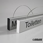 Hangbord Toiletten met richtingspijl Aluminium bordje