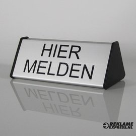 Baliebordje Hier Melden 6,2x15 cm