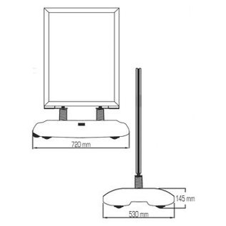 Grijs stoepbord voor posters 70x100 cm B1 papierformaat