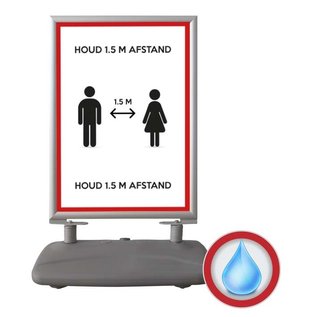 Grijs stoepbord voor posters 70x100 cm B1 papierformaat