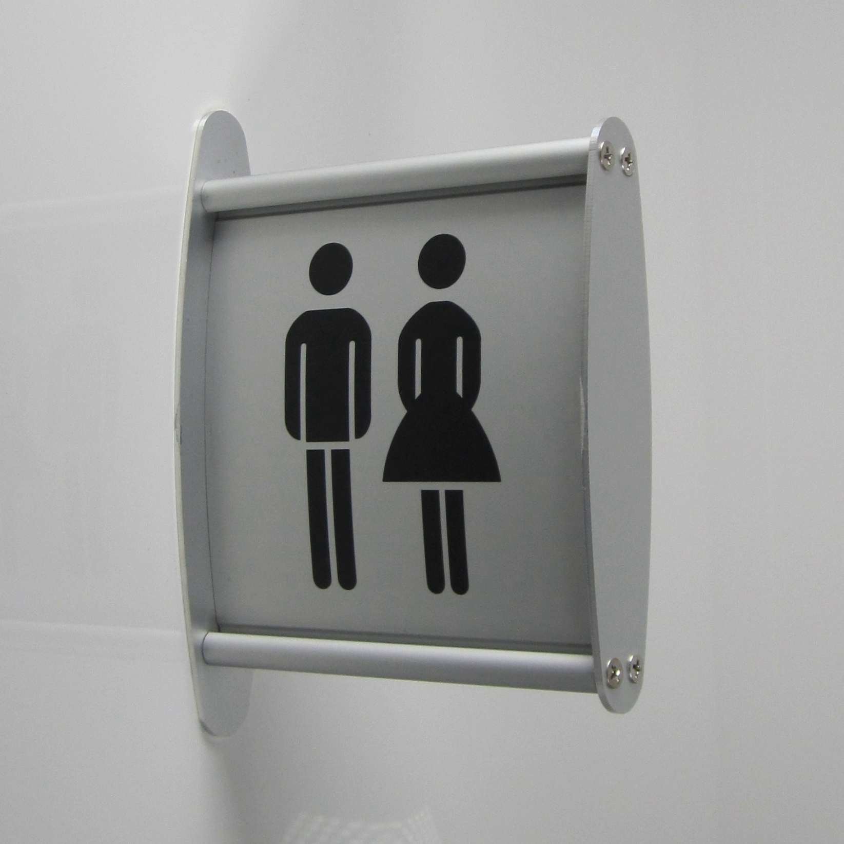 Fascineren Bezienswaardigheden bekijken terras Toiletbordje Dames en Herentoilet haaks op de muur systeem P -  ReklameExpress.nl