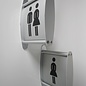 Toiletbordje Dames en Herentoilet haaks op de muur systeem P
