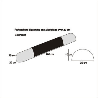 Parkeerbord Kenteken voor over betonrand