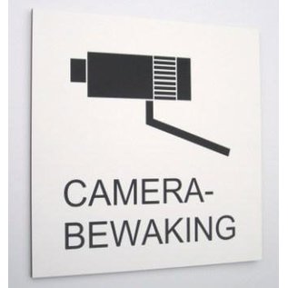 Camerabewaking bord 50x50 cm zwart wit