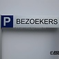 Parkeerbord Bezoekers luxe frame paneel 10x50 cm en 2 palen