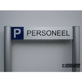 Parkeerbord Personeel op 2 palen