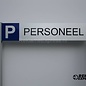 Parkeerbord Personeel luxe frame paneel 10x50 cm en 2 palen