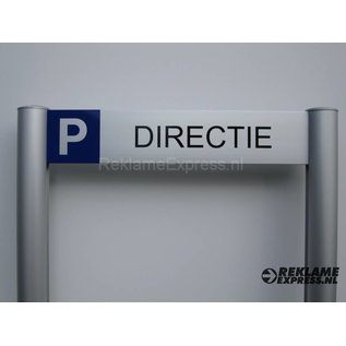Parkeerbord Directie luxe frame paneel 10x50 cm en 2 palen