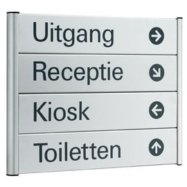 Richtingsbord 4 panelen 30x25 cm en tekst