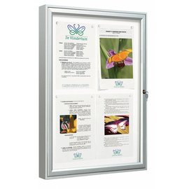 Informatievitrine, wandvitrine LED licht 75 x 135 cm. 58 mm. dik.