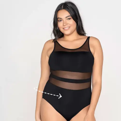 Leonisa Shaping Swimsuit with deep-cut back Leonisa | Black