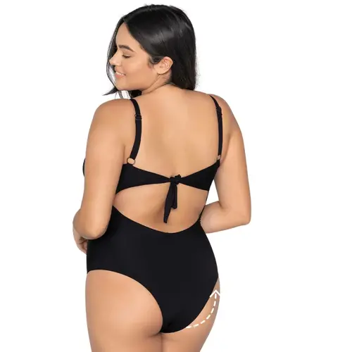 Shape Swimsuit with Mesh Cutouts Leonisa | Black