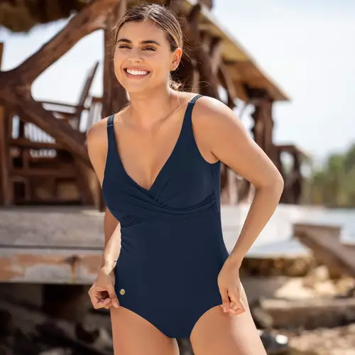 Slimming Cross Front Swimsuit Leonisa | Navy