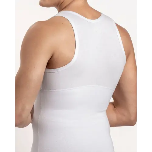 Stretch Cotton Moderate Shaper Tank LEO | White