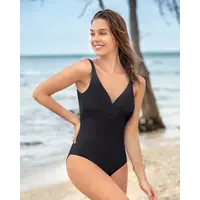 Slimming Cross Front Swimsuit | Black