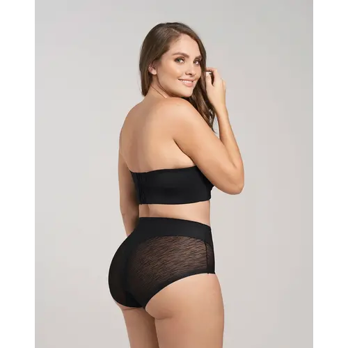 Plus Contrast Lace High Waisted Shapewear Panty