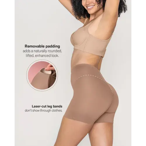 Instant Butt Lift Padded Shaper Short Leonisa | Brown