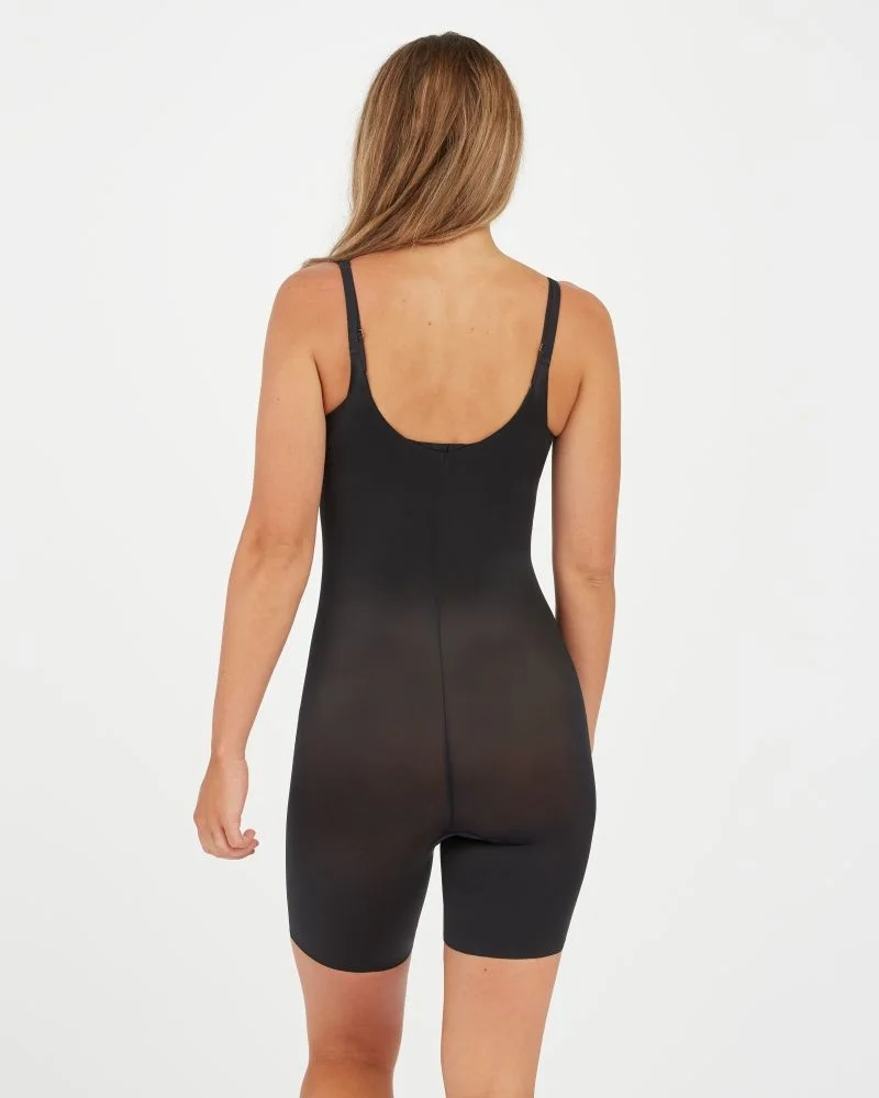 Womens SPANX black Open-Bust Mid-Thigh Bodysuit
