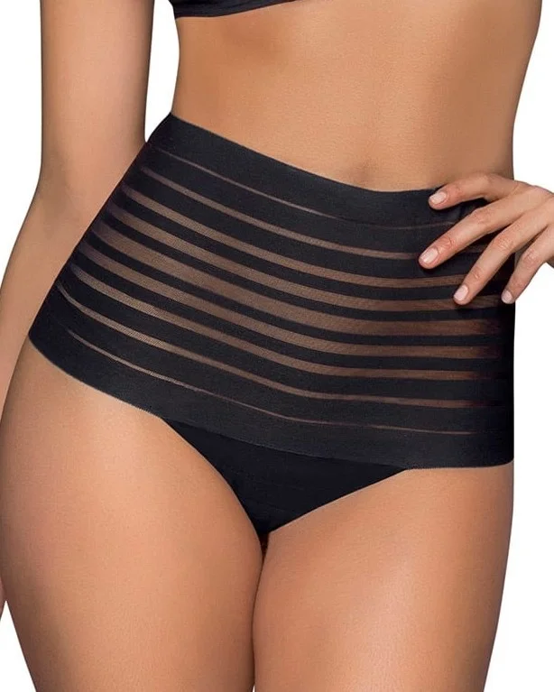 Lace Stripe High-Waisted Cheeky Hipster 