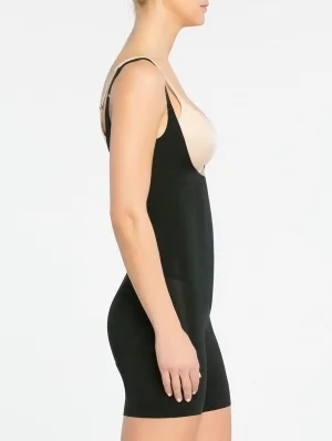 Oncore Open Bust Mid Thigh Bodyuit SPANX | Black