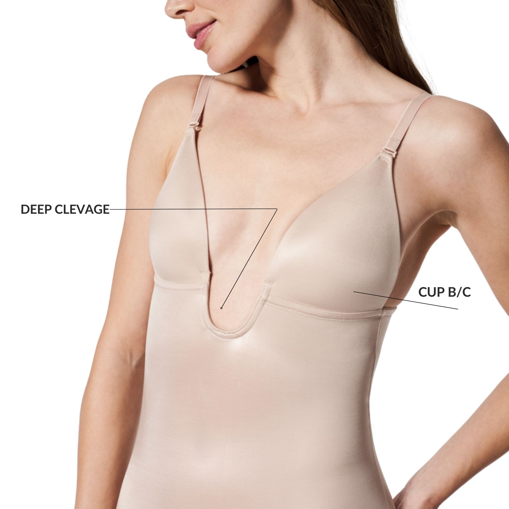 Suit Your Fancy Mid-Thigh Body Plunge | Soft Nude