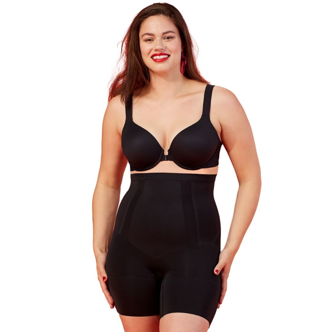 Spanx OnCore High Waisted Mid Thigh short - Zwart - Maat S