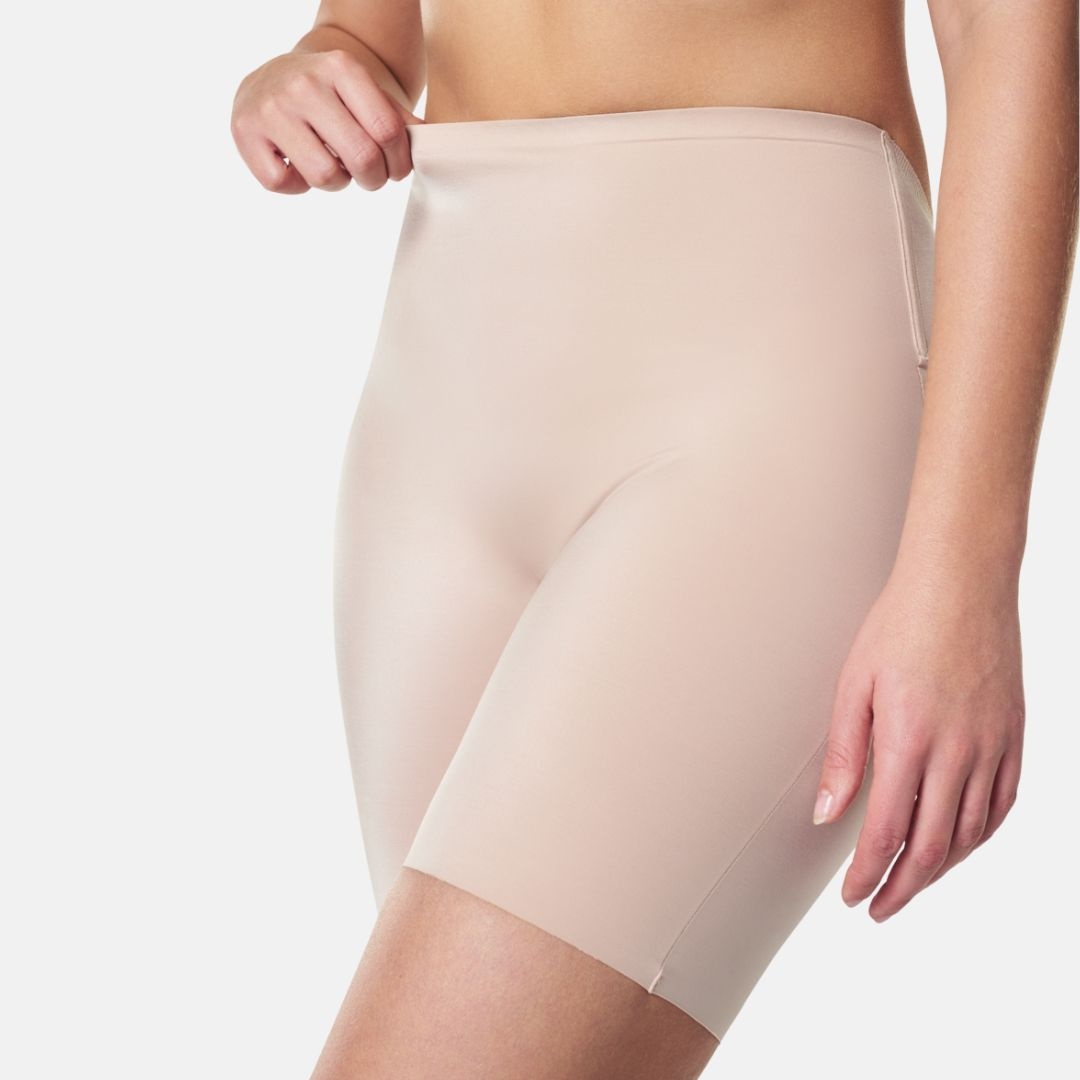 Suit Your Fancy Low-Back Mid-Thigh Short SPANX | Soft Nude