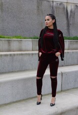 Womens Red Velvet Tracksuit