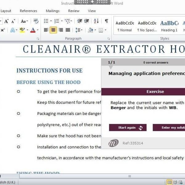 Word 2010 Course E-learning Custom-made