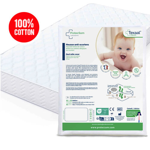 Draps housse anti-acariens - 100% coton - Bébé et Enfants - Texaal 