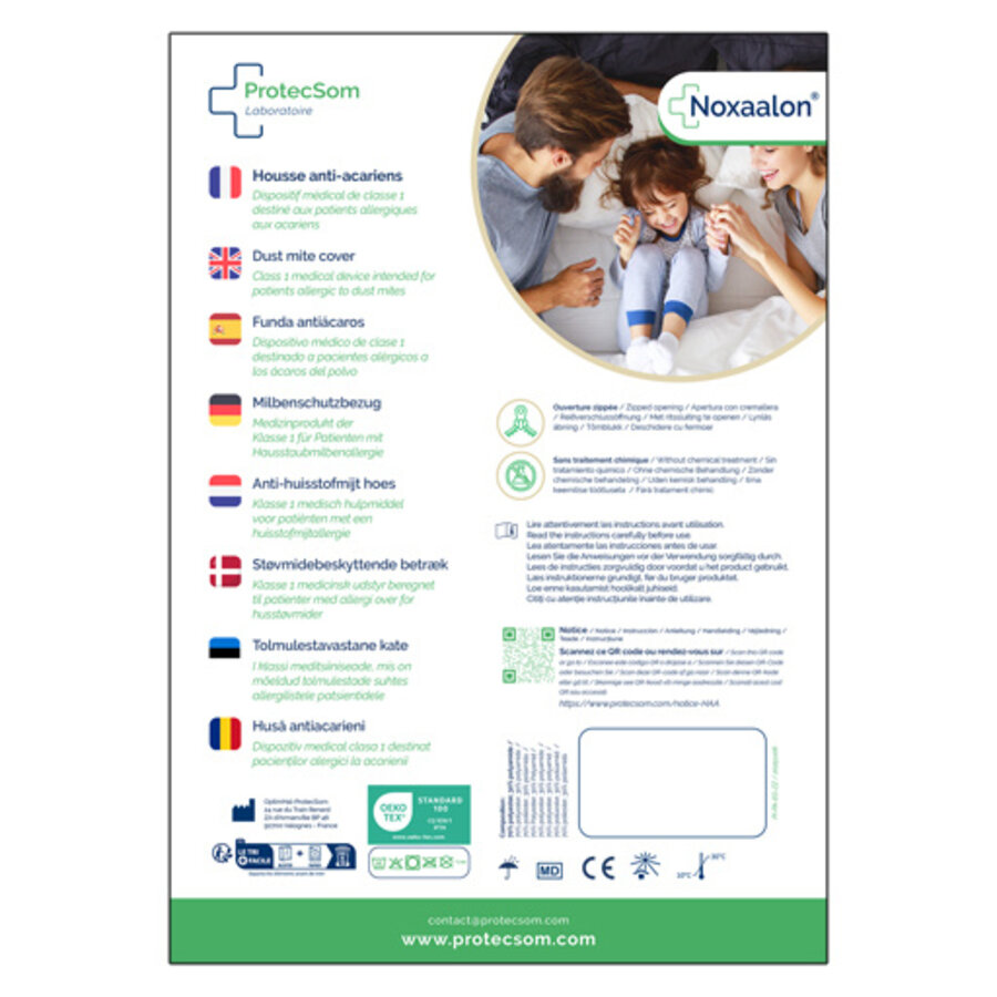 Draps housse anti-acariens pour matelas  - Tissu Synthétique - Noxaloon-2