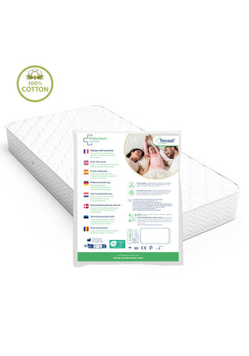 Anti-mite fitted sheets 80 cm  x 200 cm - 100% cotton - Texaal - Protecsom 