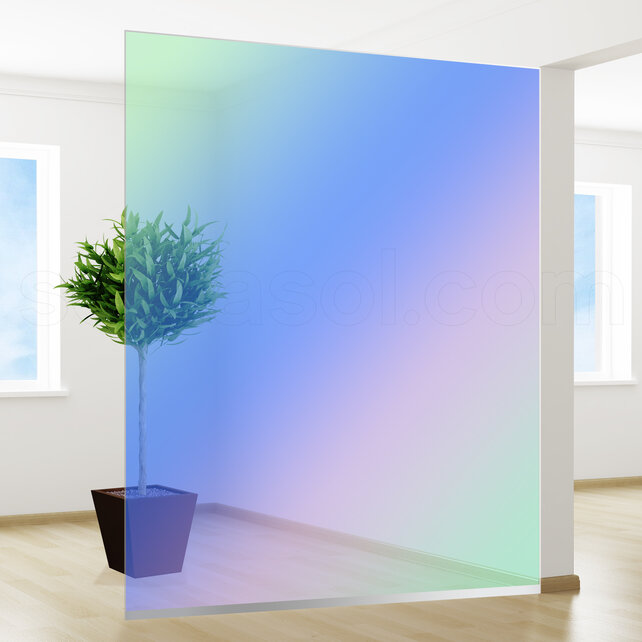 Chameleon Window Film | QLK | Blue Multi / Rainbow effect | Sample