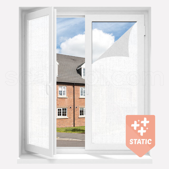 Textile look Window Film | Static | QPT | White / Fabric effect | Sample