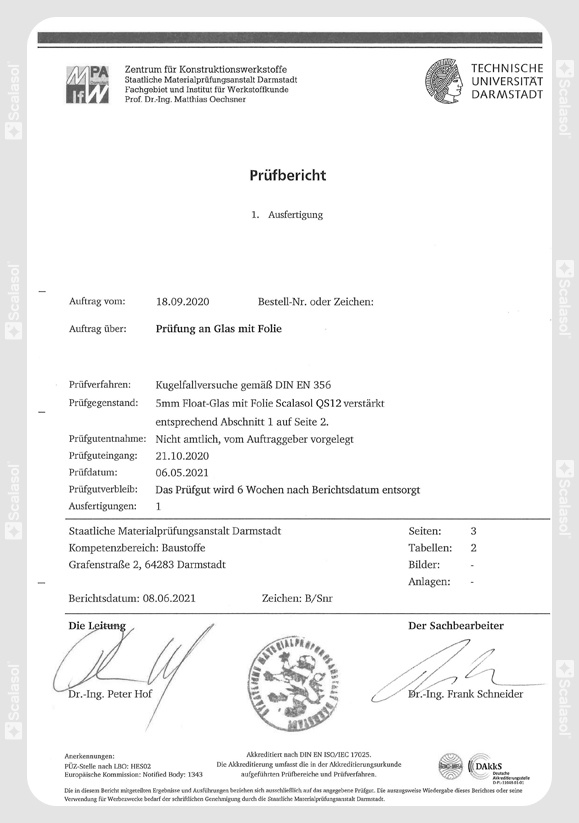 Certificaat inbraakwerende folie QS12 deel 1