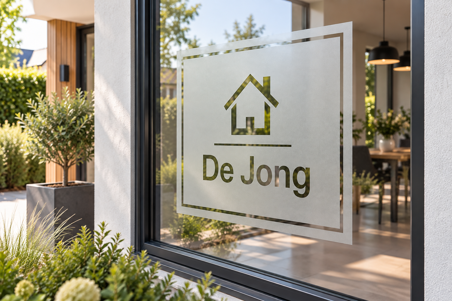 Voorbeeld van raamfolie ontworpen met Scalasol DesignStudio