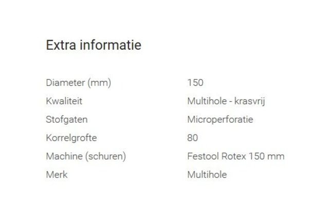 Multihole Sanding disc 150mm (set of 10 pieces)