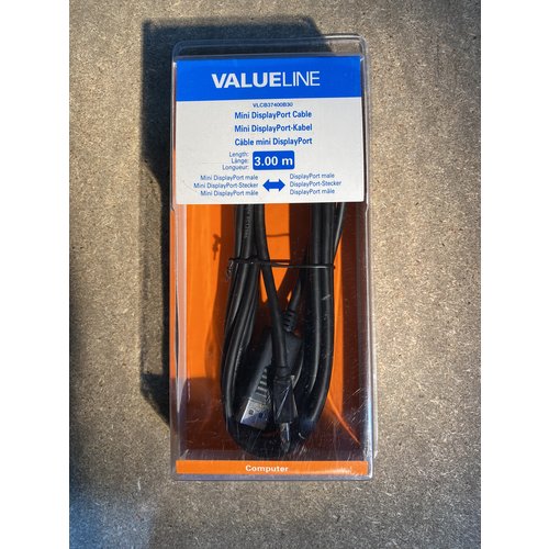 Valueline 3m Mini DisplayPort - DisplayPort m/m Zwart