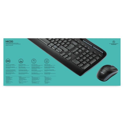 Logitech MK330 toetsenbord RF Draadloos QWERTY US International Zwart