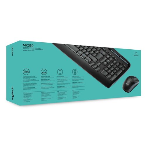 Logitech MK330 toetsenbord RF Draadloos QWERTY US International Zwart