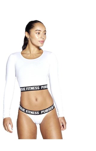Pursue Fitness Crop cut Long sleeve - white Pursue Fitness Crop cut Long sleeve - white