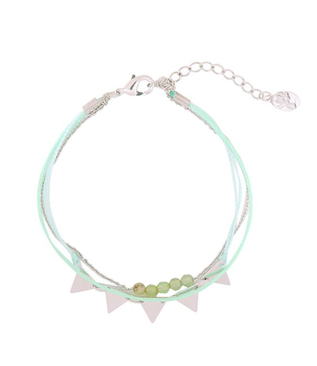 Armband triangle beads green