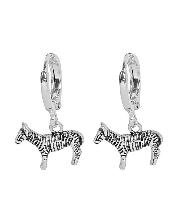 zebra earrings silver