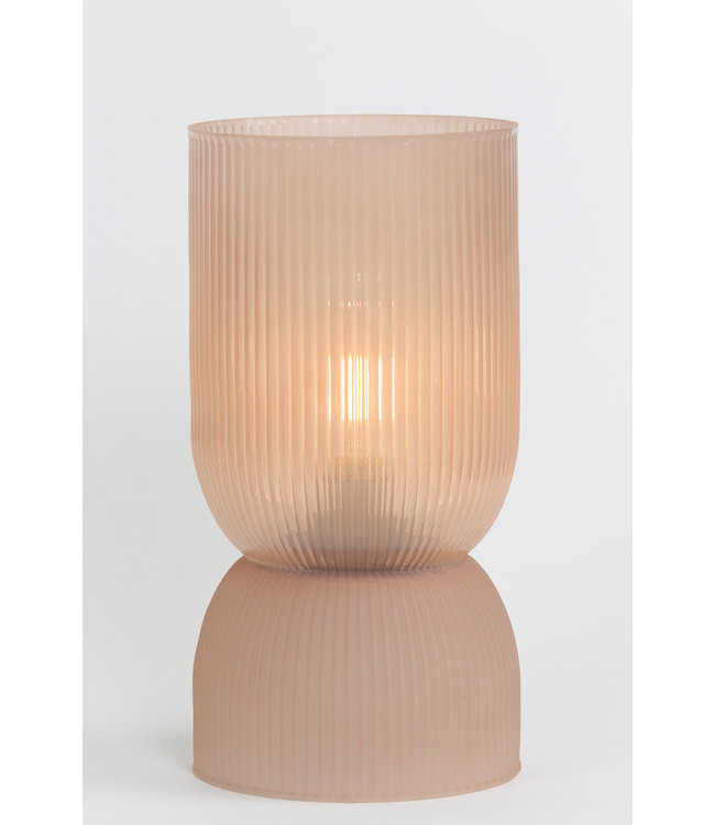 Tafellamp led  glas oud roze