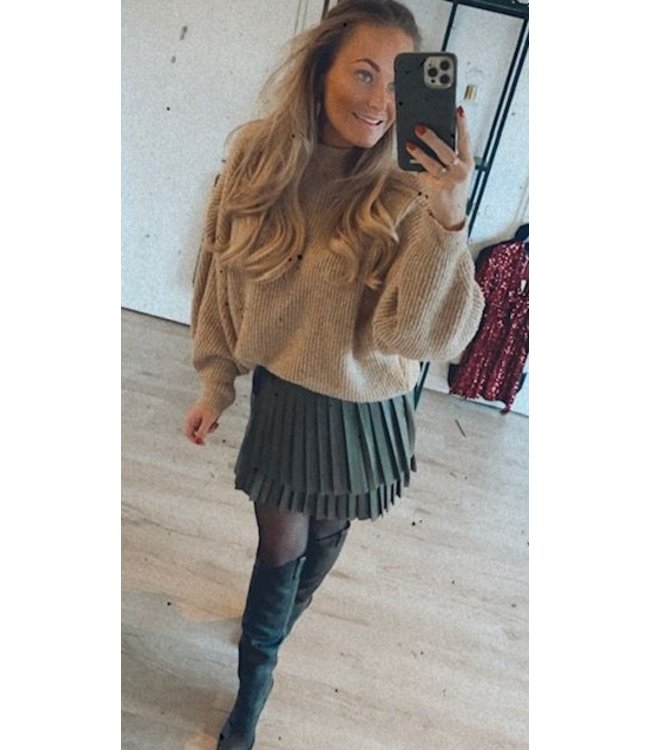 Vegan leather look skirt