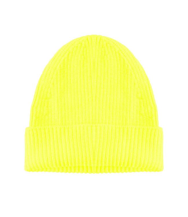 Knit beanie geel