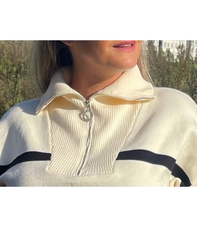 Gestreepte trui met rits